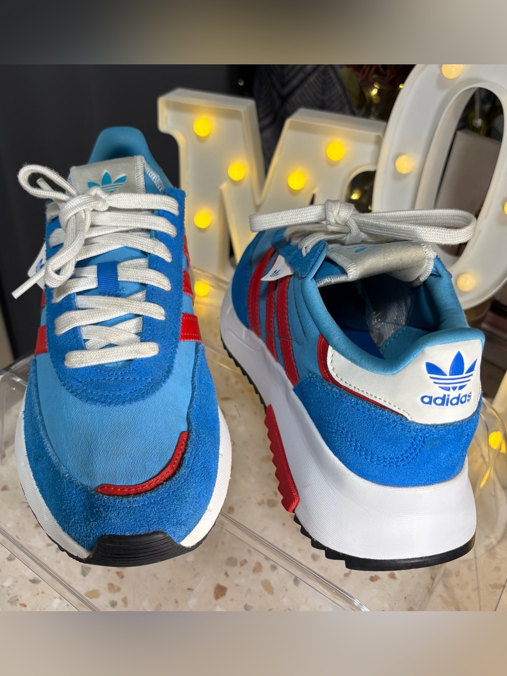 adidas Originals Retropy F2 J Blue Red Men 7 Women 8.5 - Youth Sneaker GZ0859